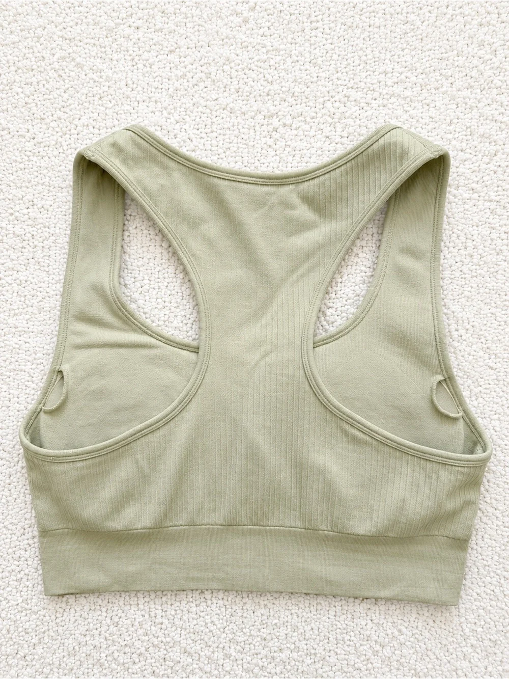 H&M Sport Ribbed Racerback Sports Bra Sage Green Size M